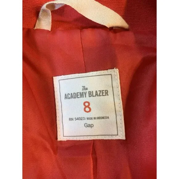 Gap Academy Blazer Womens 8 Red Gray Stripes Collegiate Academia Retro Preppy - Picture 4 of 16
